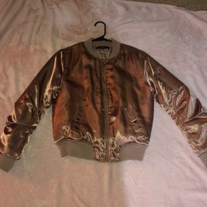 Bomber jacket metallic pastel pink